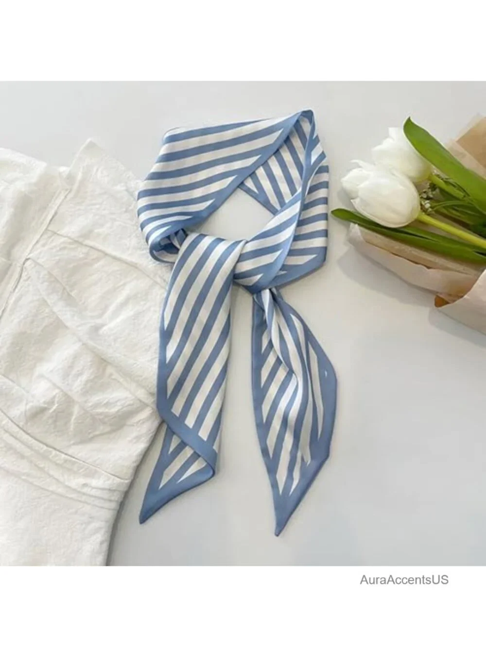 Purse Scarf for Bags Skinny Twill Hair Scarves Narrow Neck Scarf Band Women